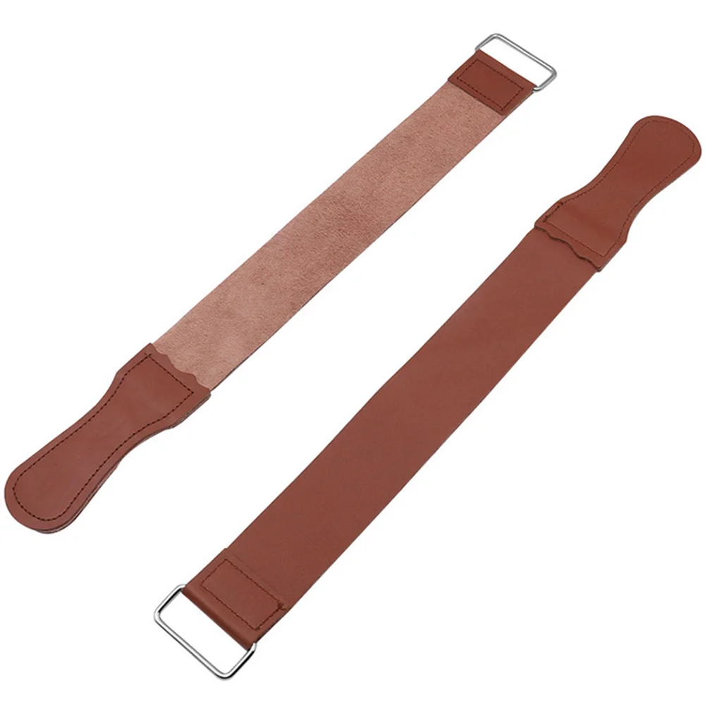 Lanière de cuir de rodage type barbier avec sa boucle de suspension